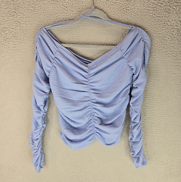 Elodie Womens Top Sz M Purple Ruched Front,Back & Arms. Purple Casual Comfort - Picture 7 of 11